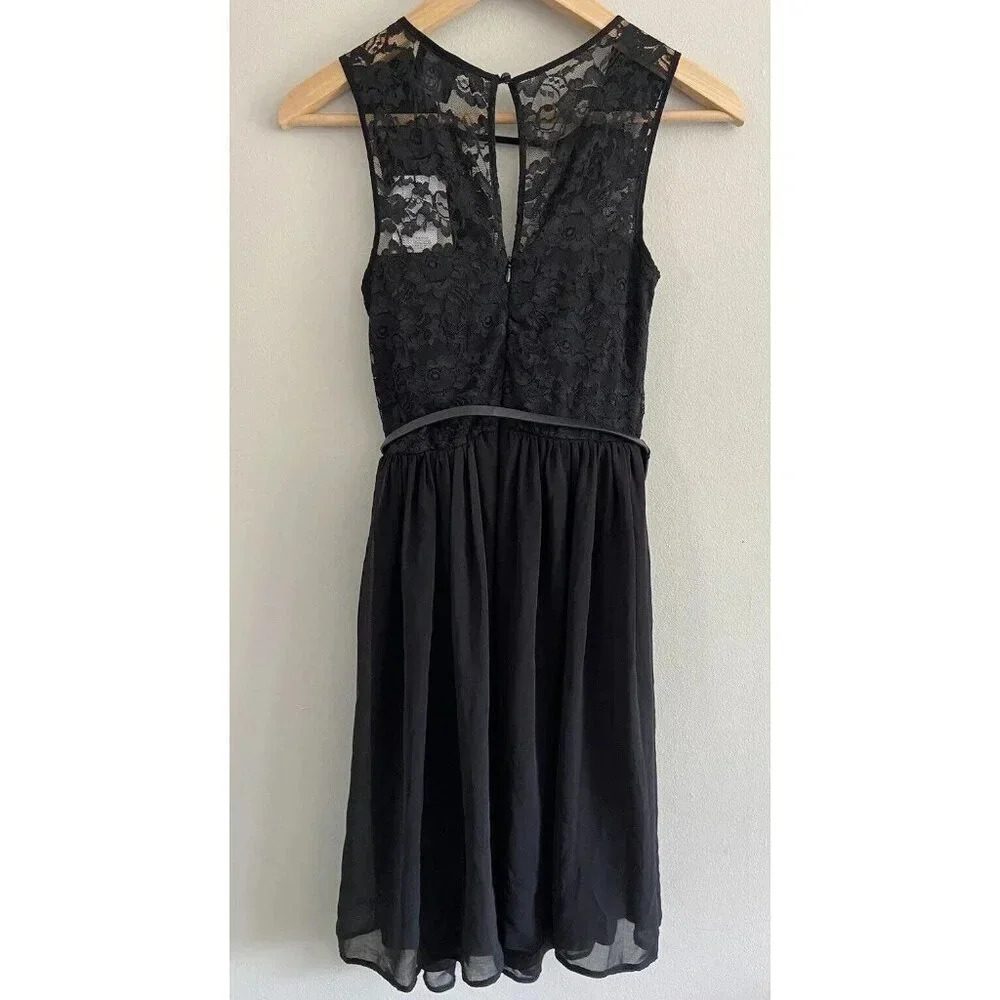 NWT ASOS Maternity Dress Belted Lace Bodice Black Size 2 New - Picture 3 of 5